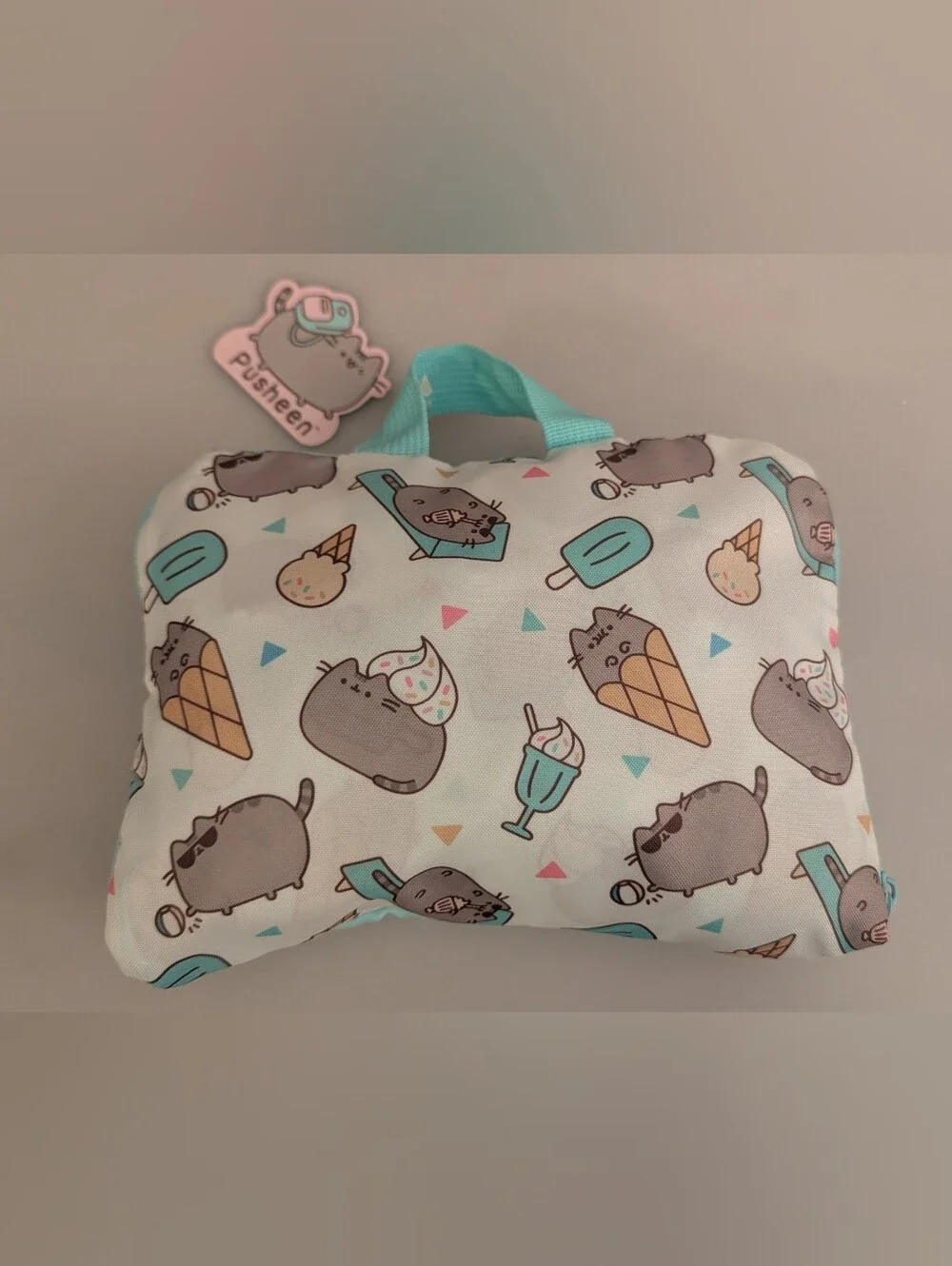 NWT, Pusheen Exclusive Fold Up Packable Zippered Backpack Bag. Holds up to 20lbs
